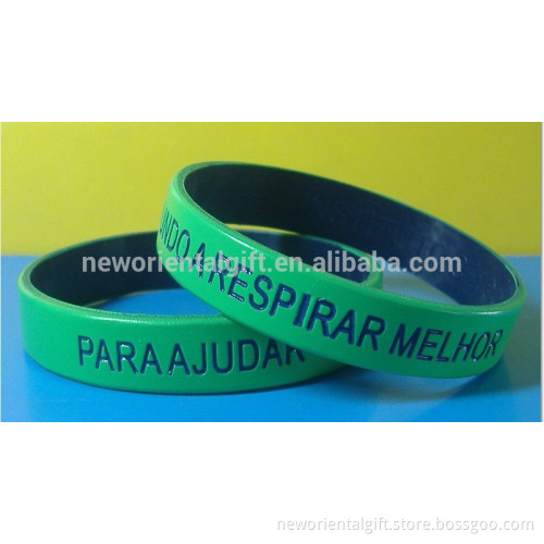 Painted silicone bracelet , 2 layer painting bracelets